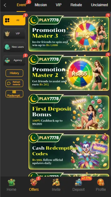 877bet game event and rewards or bonuses image
