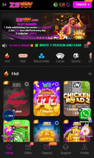 zs777 game apk dashboard 