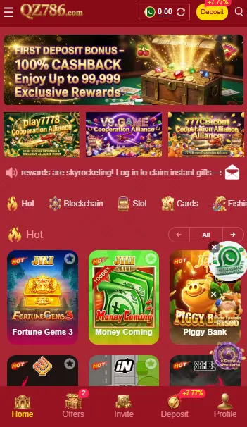 qz786 game apk interface 