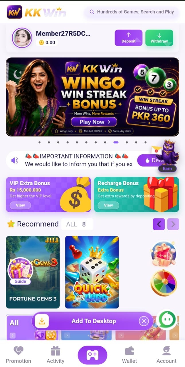 KK Win Game Official Image