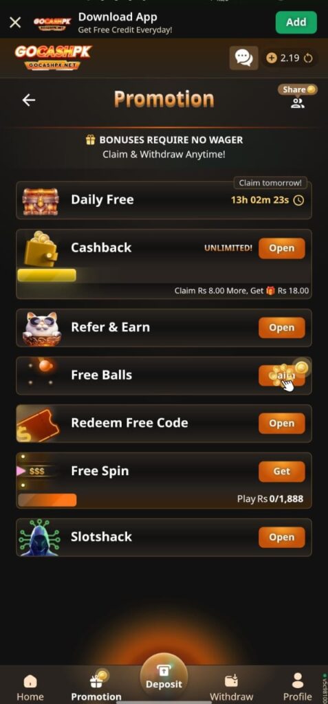 Gocashpk Game Official Image